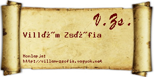 Villám Zsófia névjegykártya